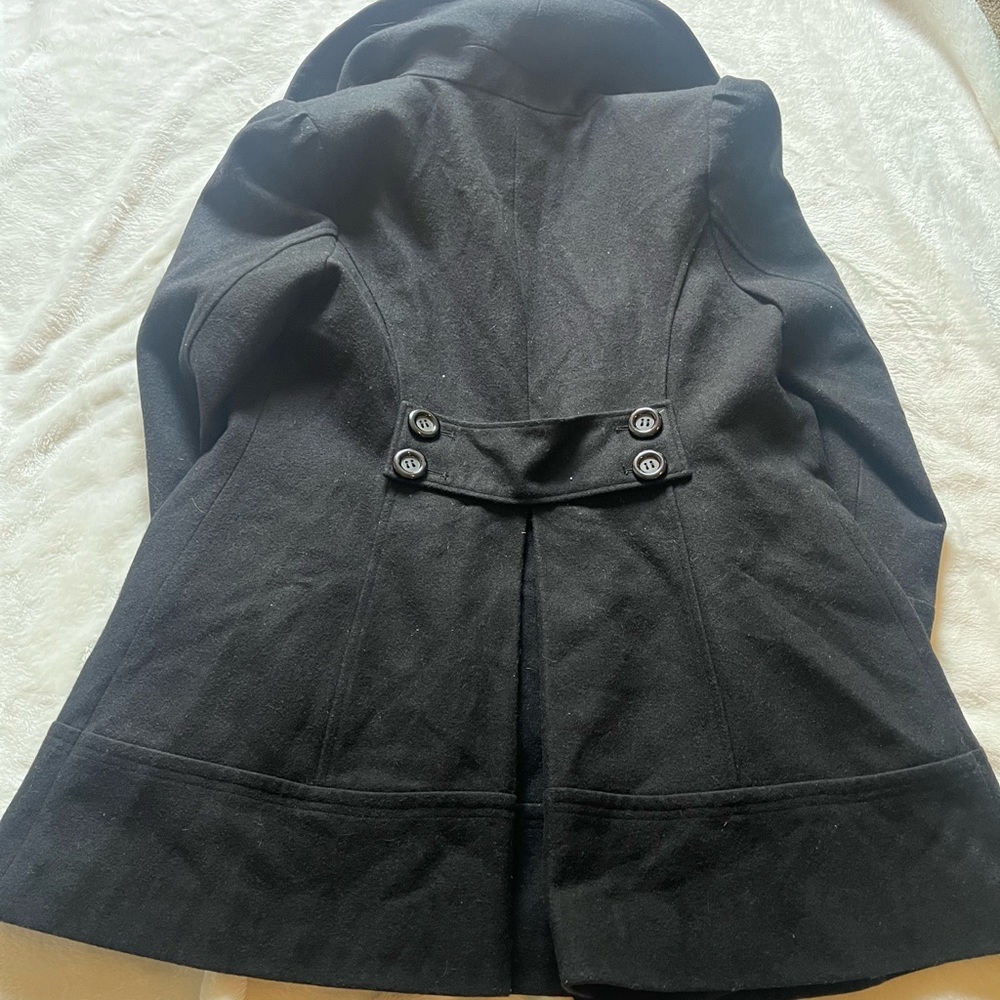 Apt 9 Peacoat Womans Medium - Wool Black - Shawl Collars Thick Warm Cozy - Picture 6 of 8